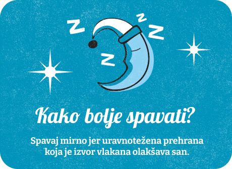 Spavaj mirno jer uravnotežena prehrana koja je izvor vlakana olakšava san.